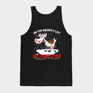 Funny Christmas Cows Lights Cow Lovers Tank Top